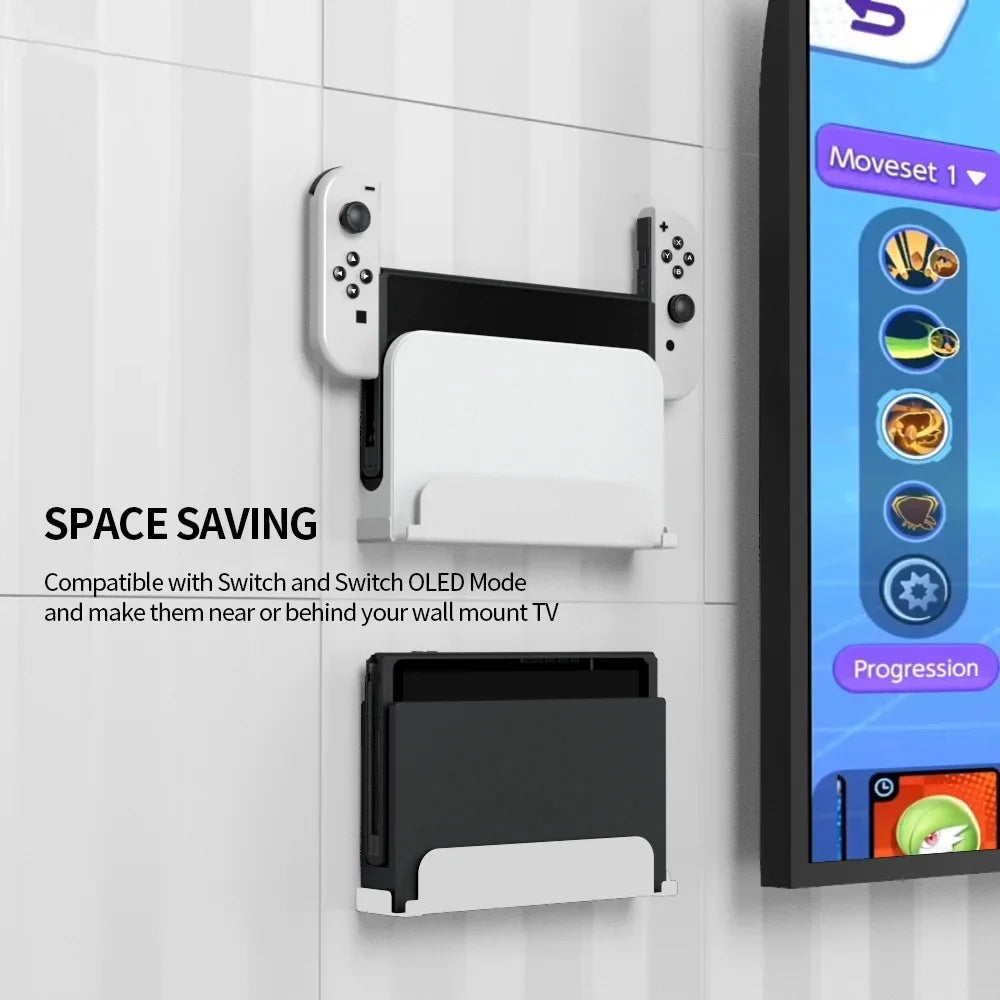 Accessories Switch Nintendo Con Store Console for OLED TV-White OLED, with Mount and Joy Mount Stand Behind Kit or Wall Shelf Switch Safely Metal Wall Switch Near Hanger,
