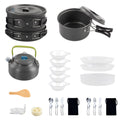 Pan Non-Stick Lixada with Camping Kettle Pot Mess Set Kit Backpacking Cookware Hiking
