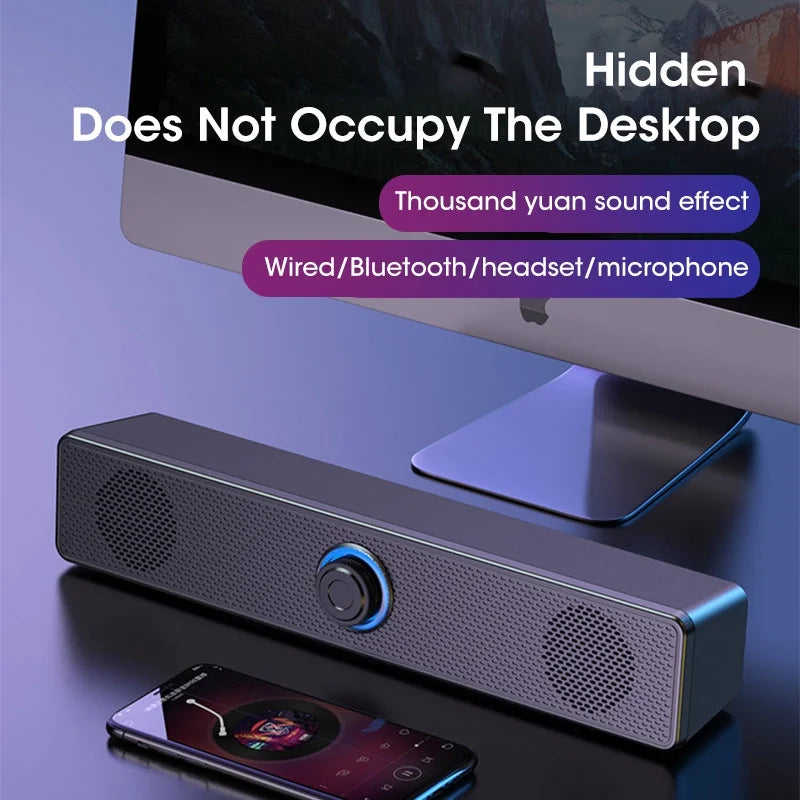 TV Speaker 4D Wired Computer Stereo Theater For Sound Surround Home Strong Subwoofer Bass System Bluetooth Soundbar