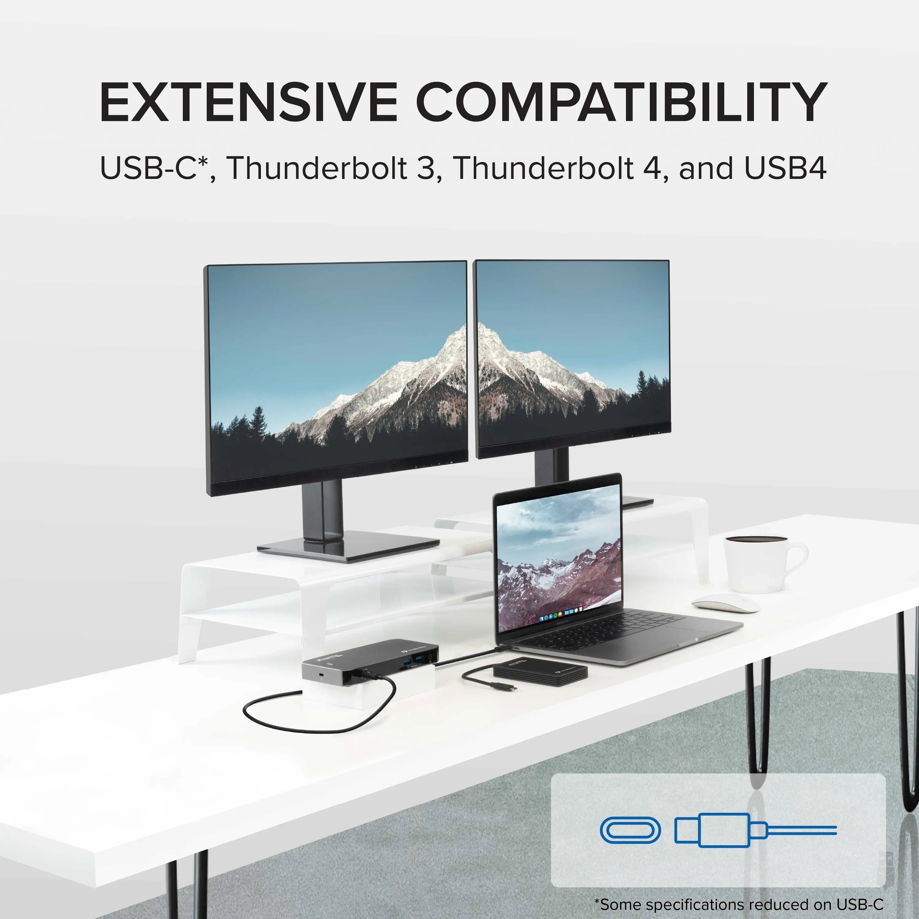 and Windows Charging, and Laptops, HDMI, Mac with Jack and Thunderbolt Ethernet, 3.0, Gigabit 96W USB-C 2x Compatible Plugable 3x 40Gbps USB-C, USB Dock Audio - DisplayPort with