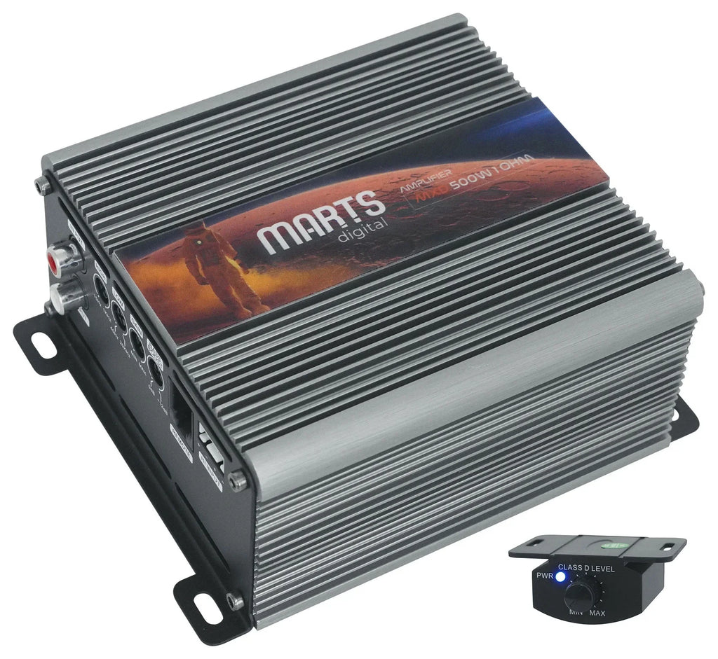 500 Kit 1 500w MXD Digital Amplifier+Bass Marts RMS Car Mono Remote+Amp OHM