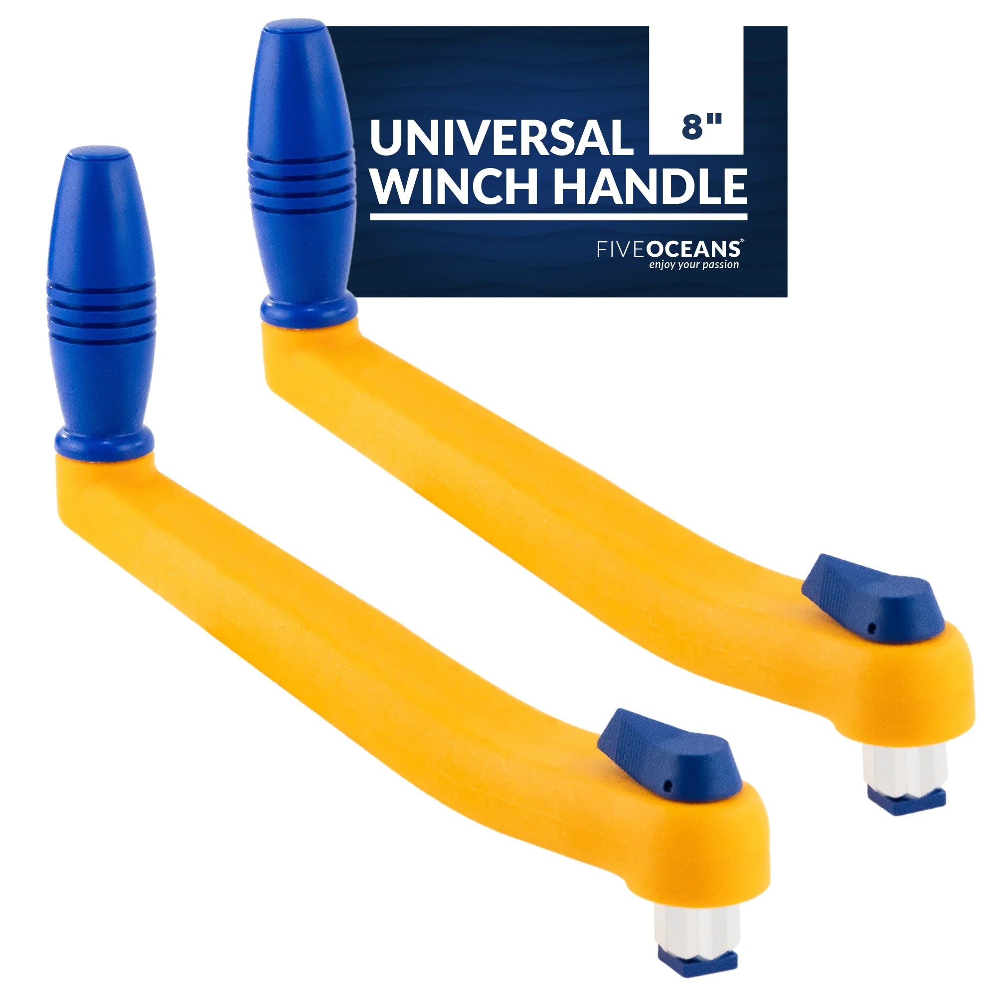 and Handle, Oceans and Winch Lightweight Universal Handle, 8" - Blue, Plastic Reinforced 2-Pack Strong, Winch Fiberglass Five Orange FO86-M2 Sailboat Floating Mechanism, Lock?in