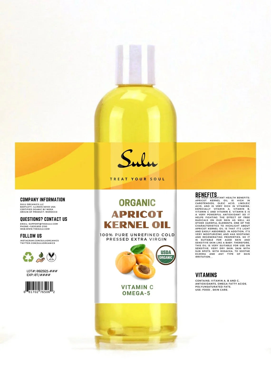 4 Apricot Organic Lbs Fresh pure 100% oil Kernel from cold pressed oil