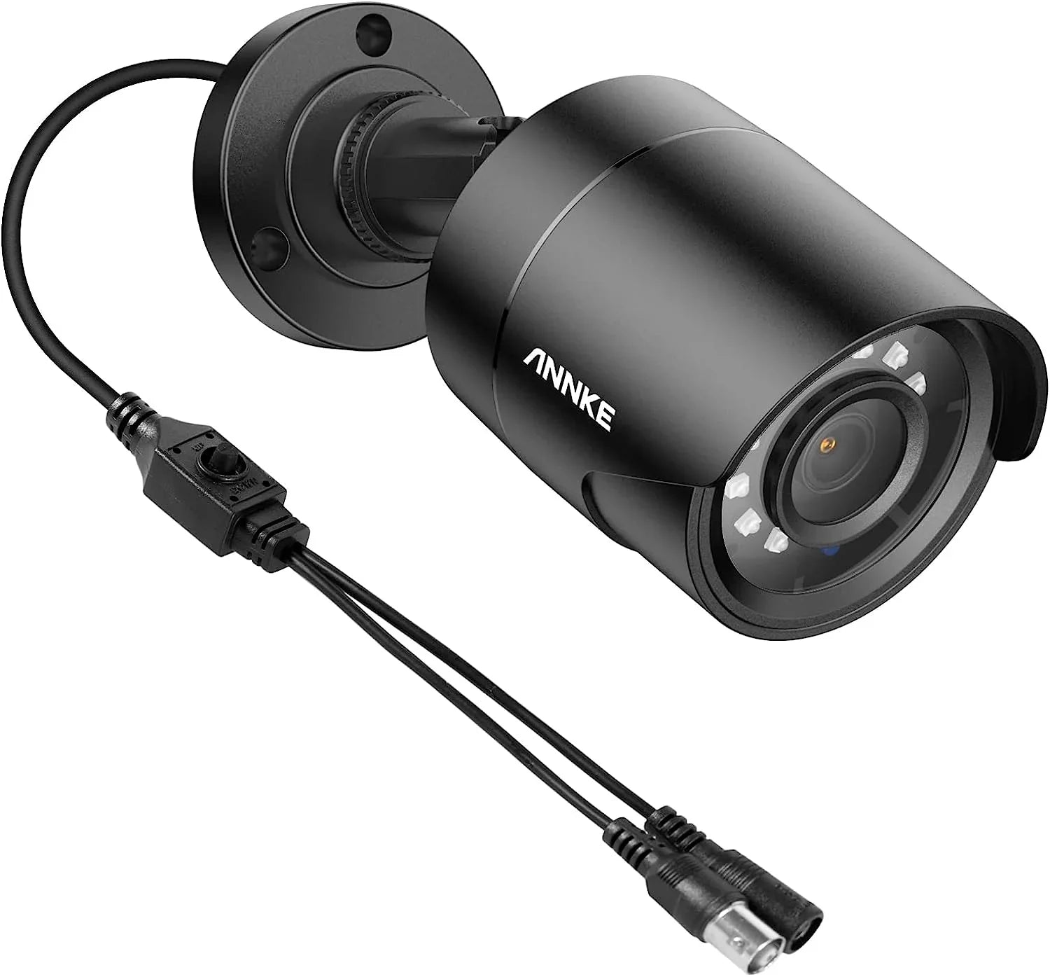 Wired Vision Indoor/Outdoor Video Not Cam, Add Black Night Adapter Clear (Power Security 1080p AHD/TVI/CVI/CVBS, 100ft Surveillance On for CCTV Camera - Analog Included) 4-in-1 Bullet Camera ANNKE E200 Use,