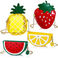 for Bag Strawberry Crossbody Purse Purse Fruit Bag Shoulder Gift Shape Lemon Wallet 4 Bag Watermelon Novelty Girl Set Mini Cute of Women Shoulder Fruit Bag Shoulder Pineapple