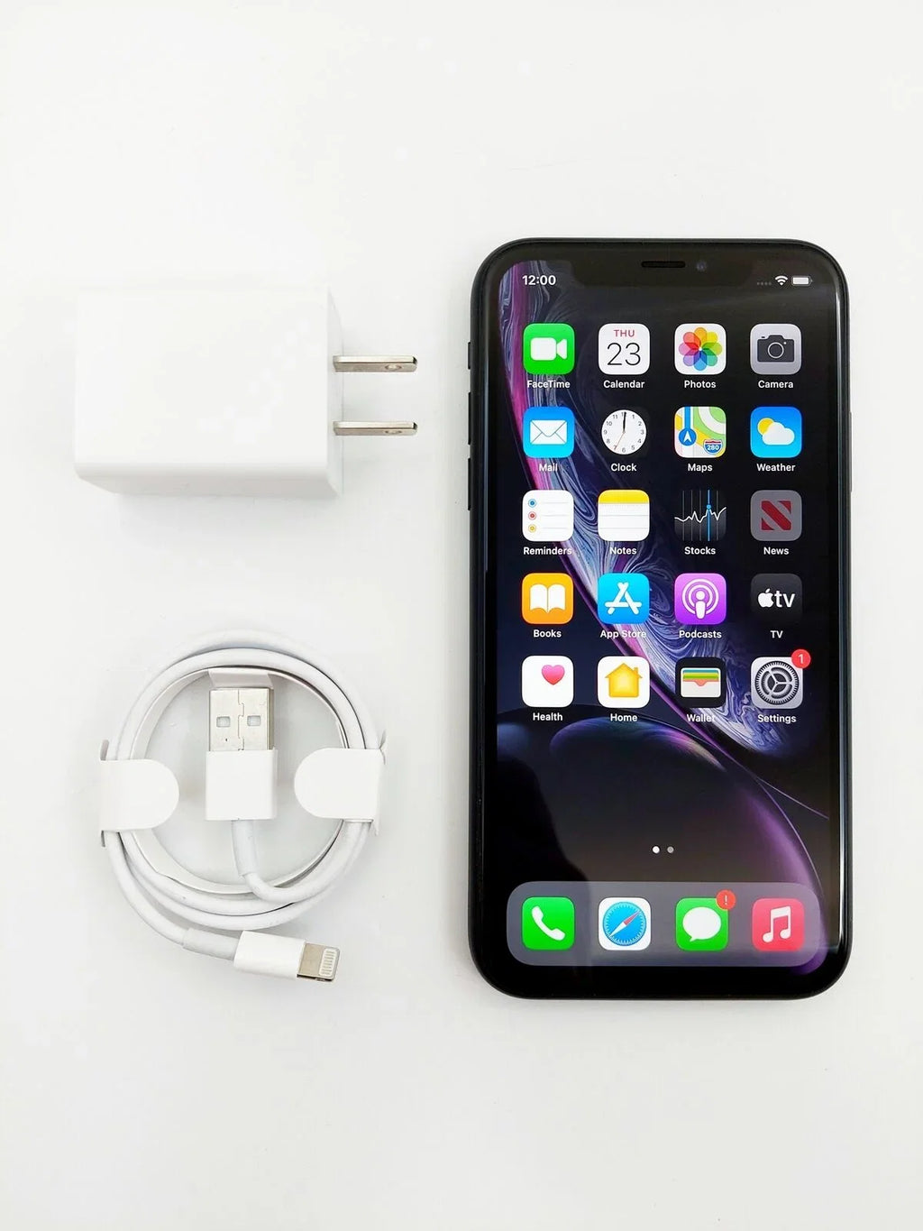 iPhone Box Unlocked) (Refurbished) Apple 64GB (Fully Black A1984 Gift Restored w/ XR