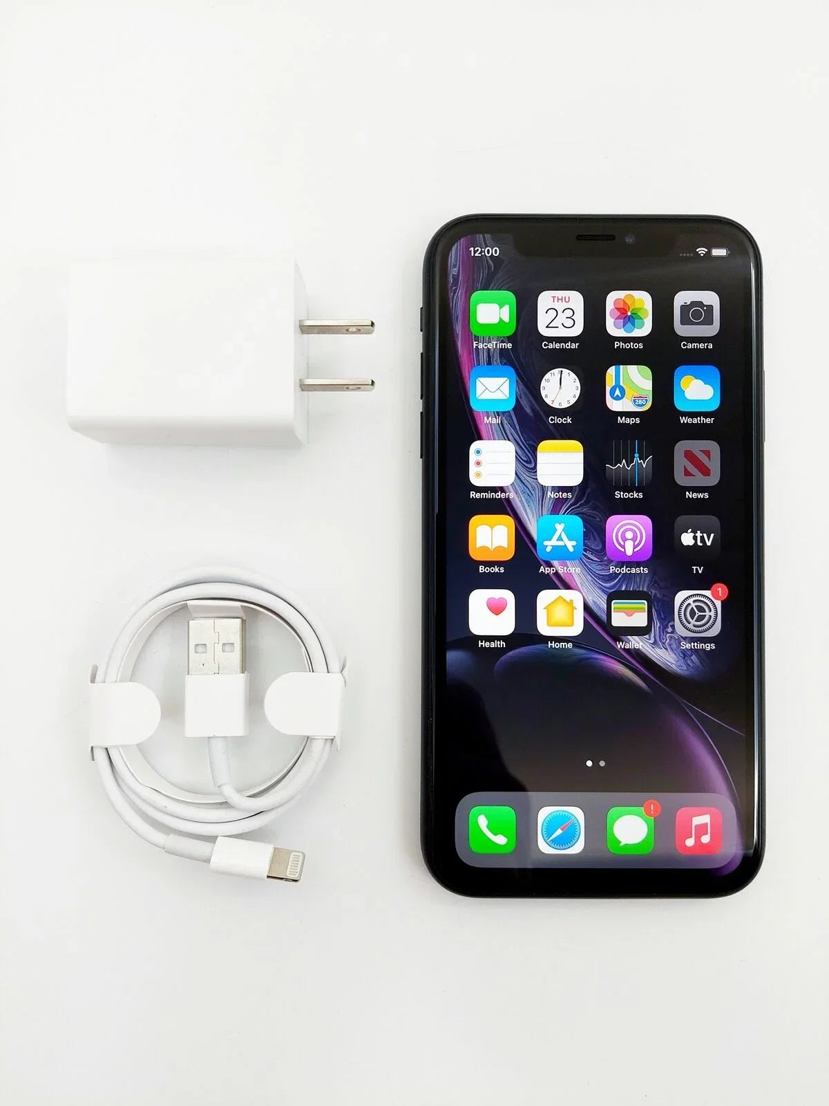 iPhone Box Unlocked) (Refurbished) Apple 64GB (Fully Black A1984 Gift Restored w/ XR