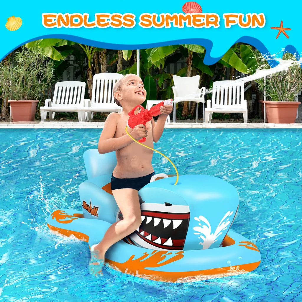 Waterpistol Pool Pool Ride-on with Girls Game Kid for Age Pool Floats 3-12 Boys for Kids,Shark Toys