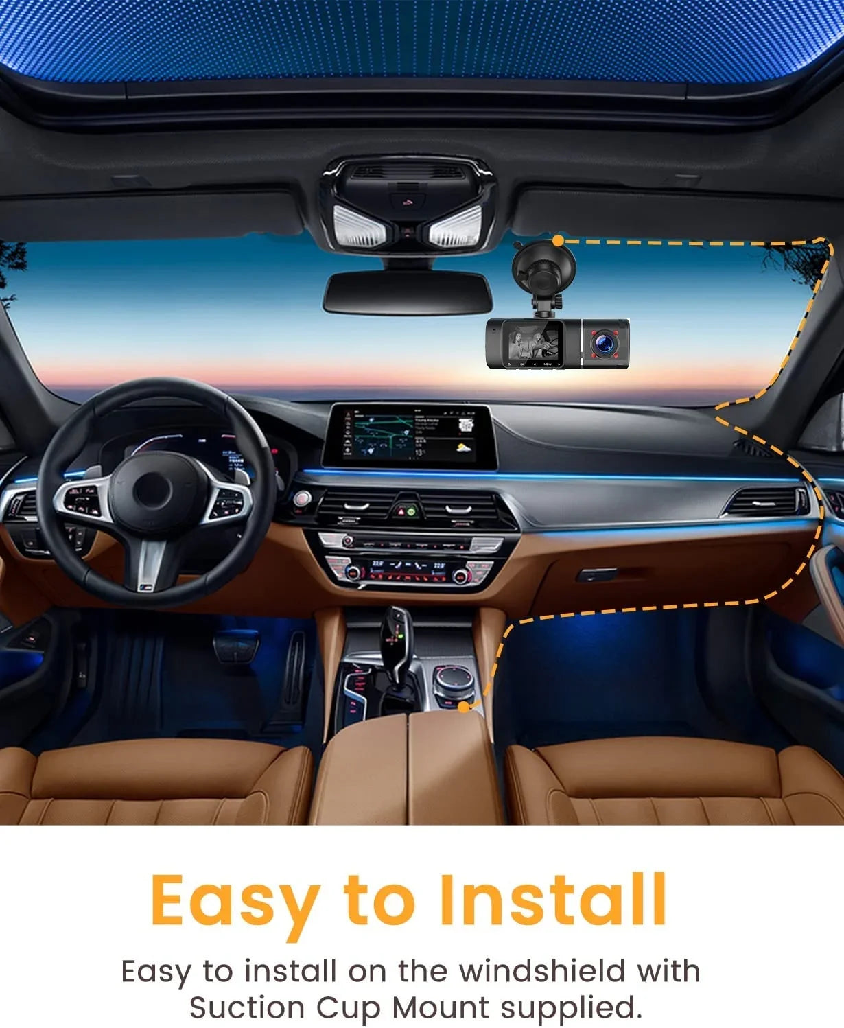 Display Night ,Parking ,IR Camera Dash Loop Inch G-Sensor, Recording, 1080P HDR 1.5 FHD LCD TOGUARD Camera Mode, Vision Cam Car Car