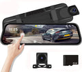Podofo Card Cameras Dash Touch Mirror Car and Cam Rear View Night Parking Screen Dual Monitoring,with 9.66" for Vision Front Vehicles 32GB