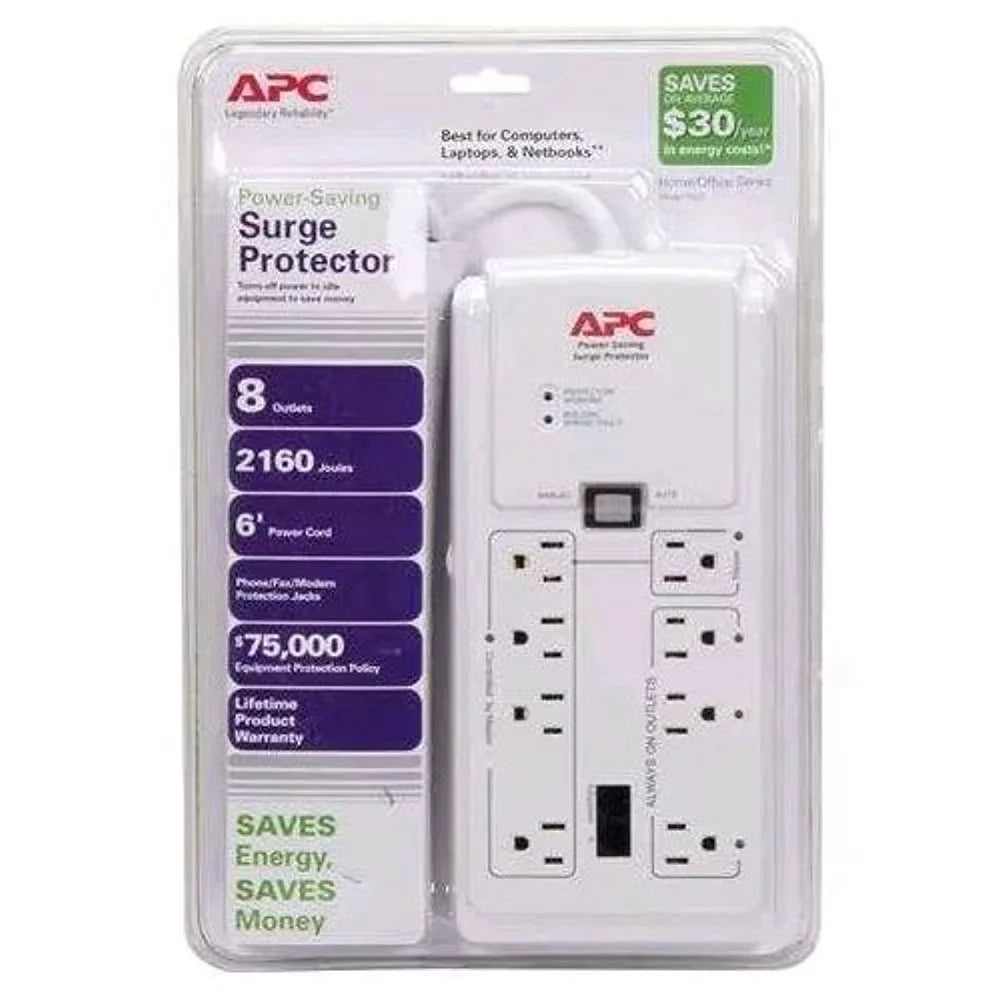 Protector Cord, SurgeArrest ft Joules, 2030 White 6 Outlets, Home/Office 8