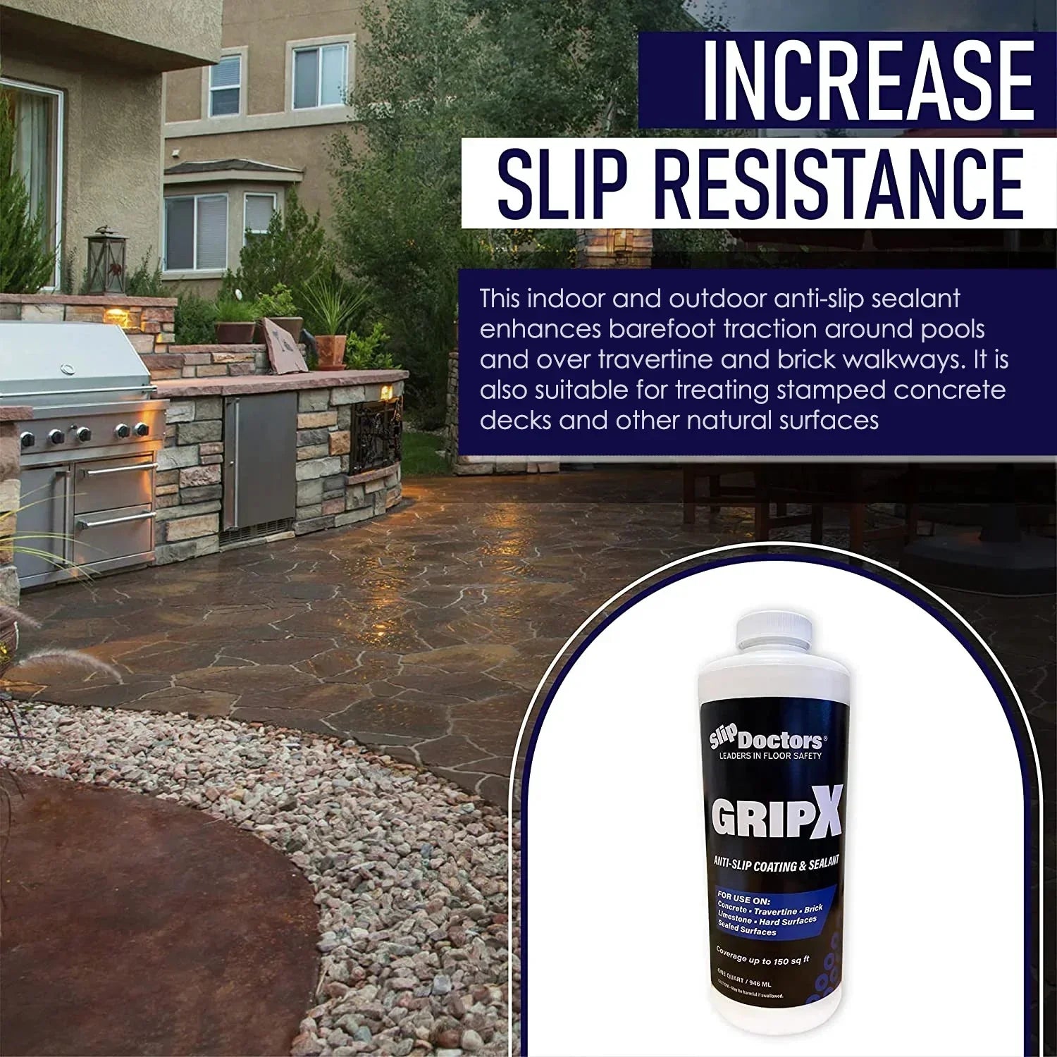 Non-Slip Outdoor Concrete Tiles, Indoor Coating GripX and for and Sealant