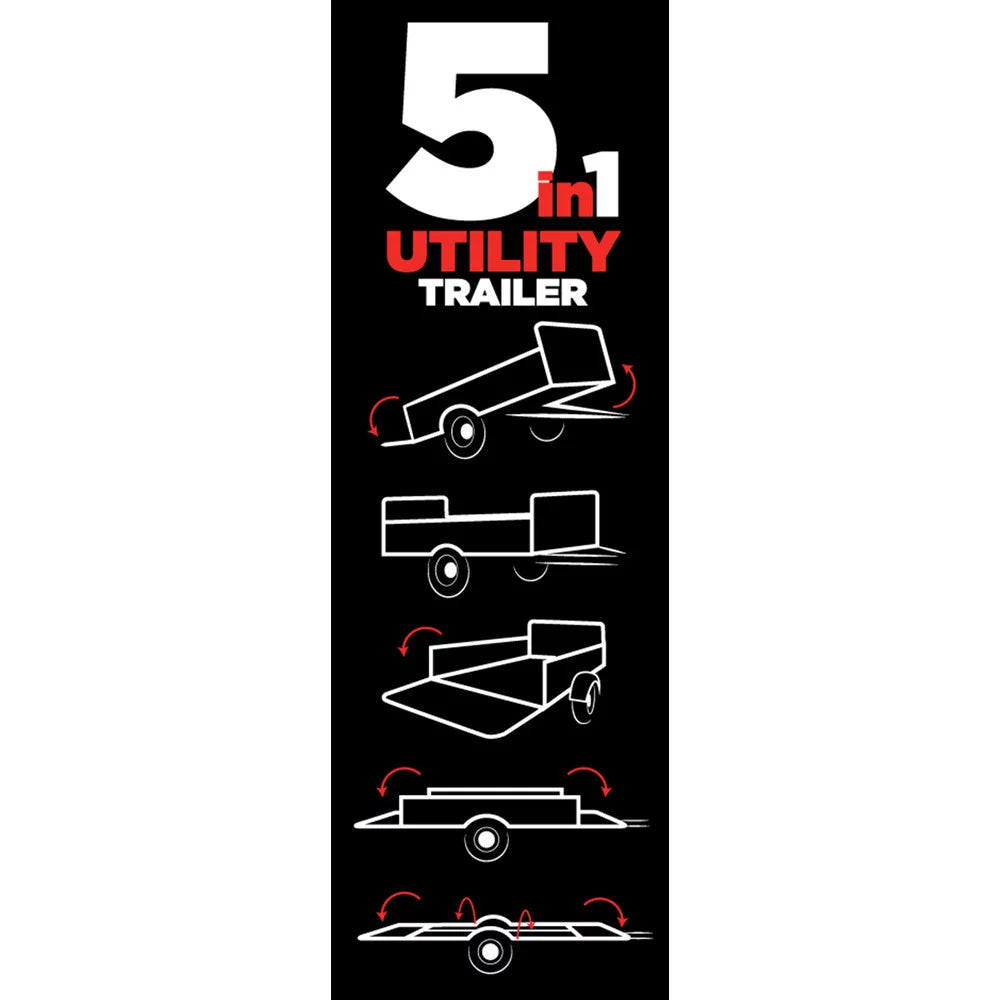 Powder-Coated) ft. 5 Utility 7 Trailer Purpose ft. x (Black Multi