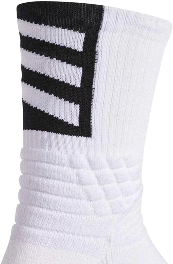 (1-Pair) 365 Unisex-Adult Creator Basketball adidas Socks X-Large Crew White/Black