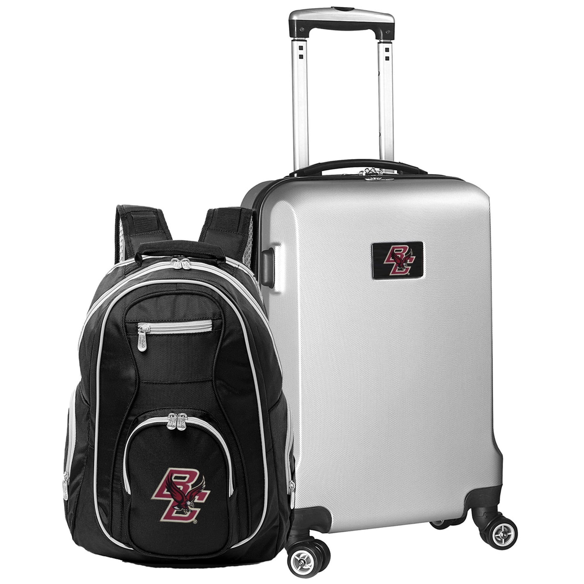 Carry-On Boston Deluxe College Silver 2-Piece Backpack - and Set Eagles