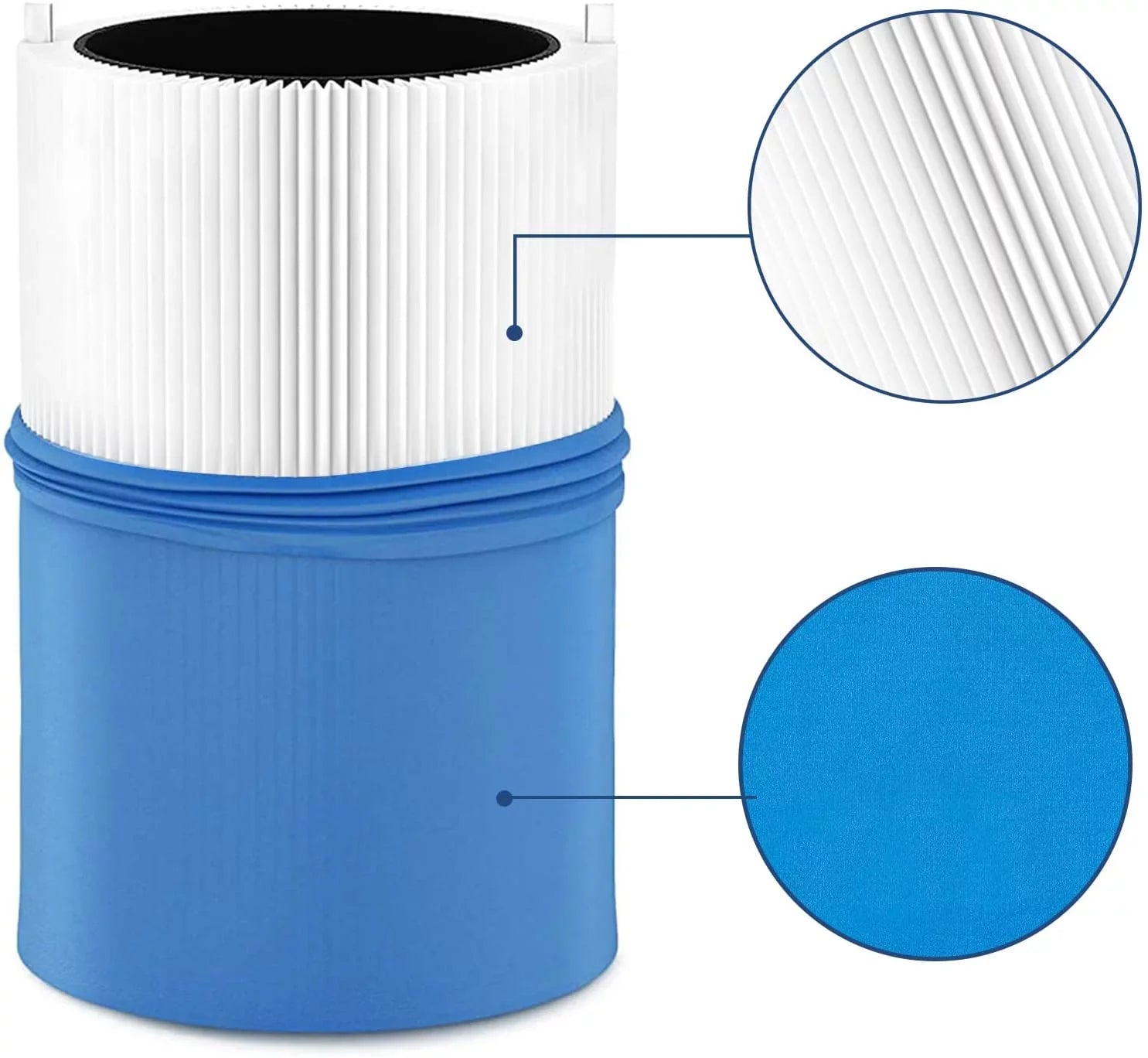411 Blueair and Including Pre-filter Blue 2PCS Filter 411, Pure 2PCS Filter KEEPOW Air Purifier Blue Carbon Fabric Particle for Replacement