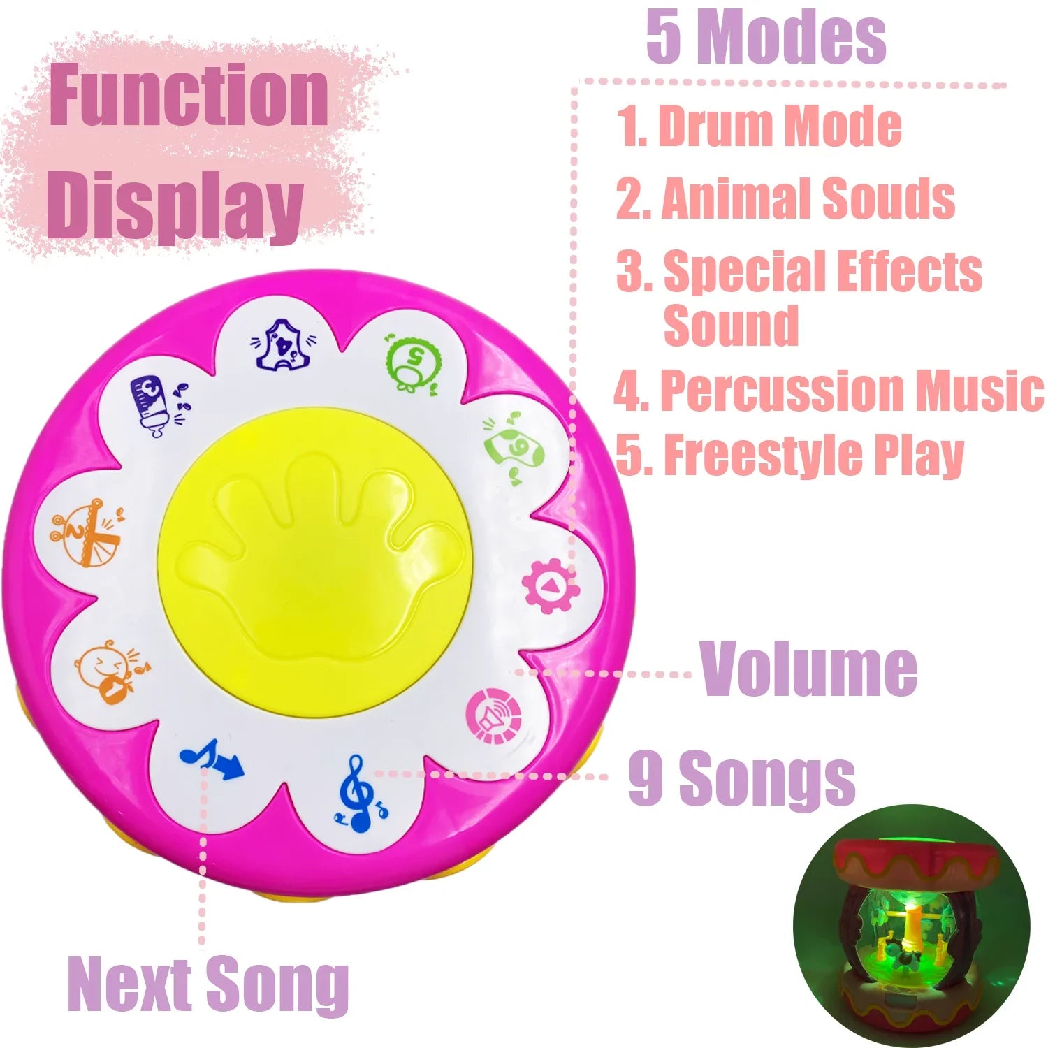 6 Unicorn Girls Sytle-Carry Toddlers 12-18 Baby 12 Up Months, Toys Toys 3+ Baby 2 Rotating Old Boys Years Learning to Light for Infant Toys Musical Months, 1
