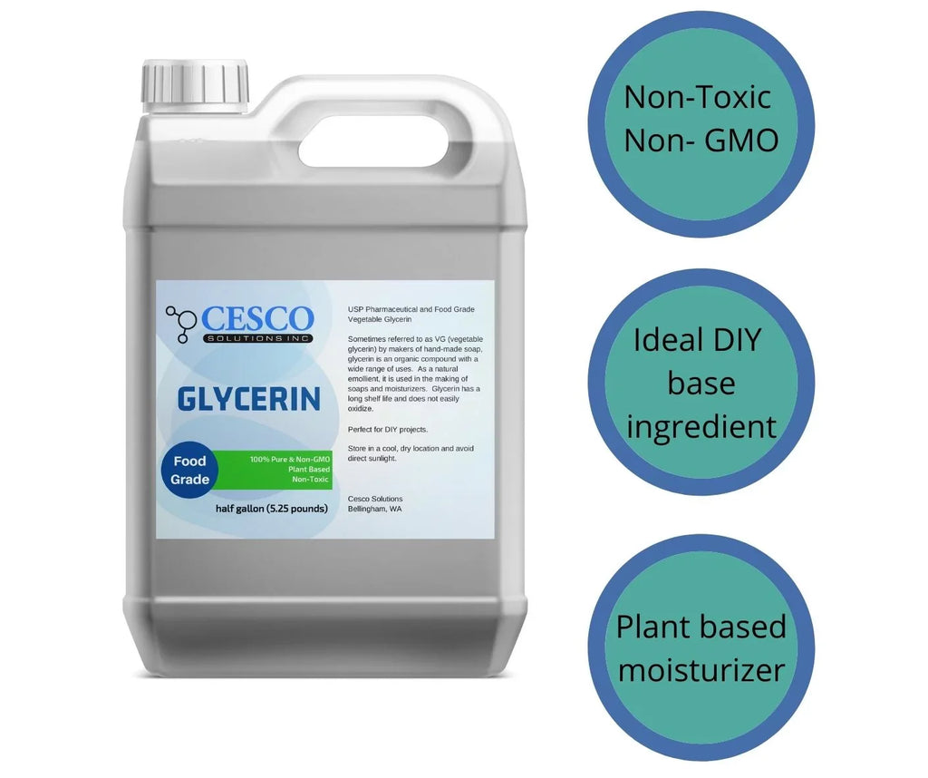 Making Emollient 64 Ingredient - - Glycerin Plant-Based, Skin Non-GMO, Pure DIY Moisturizers for Vegetable Oz Packaging in - for Cesco GLYCERIN Liquid Natural Solutions Spill-Free Non-Toxic Soap