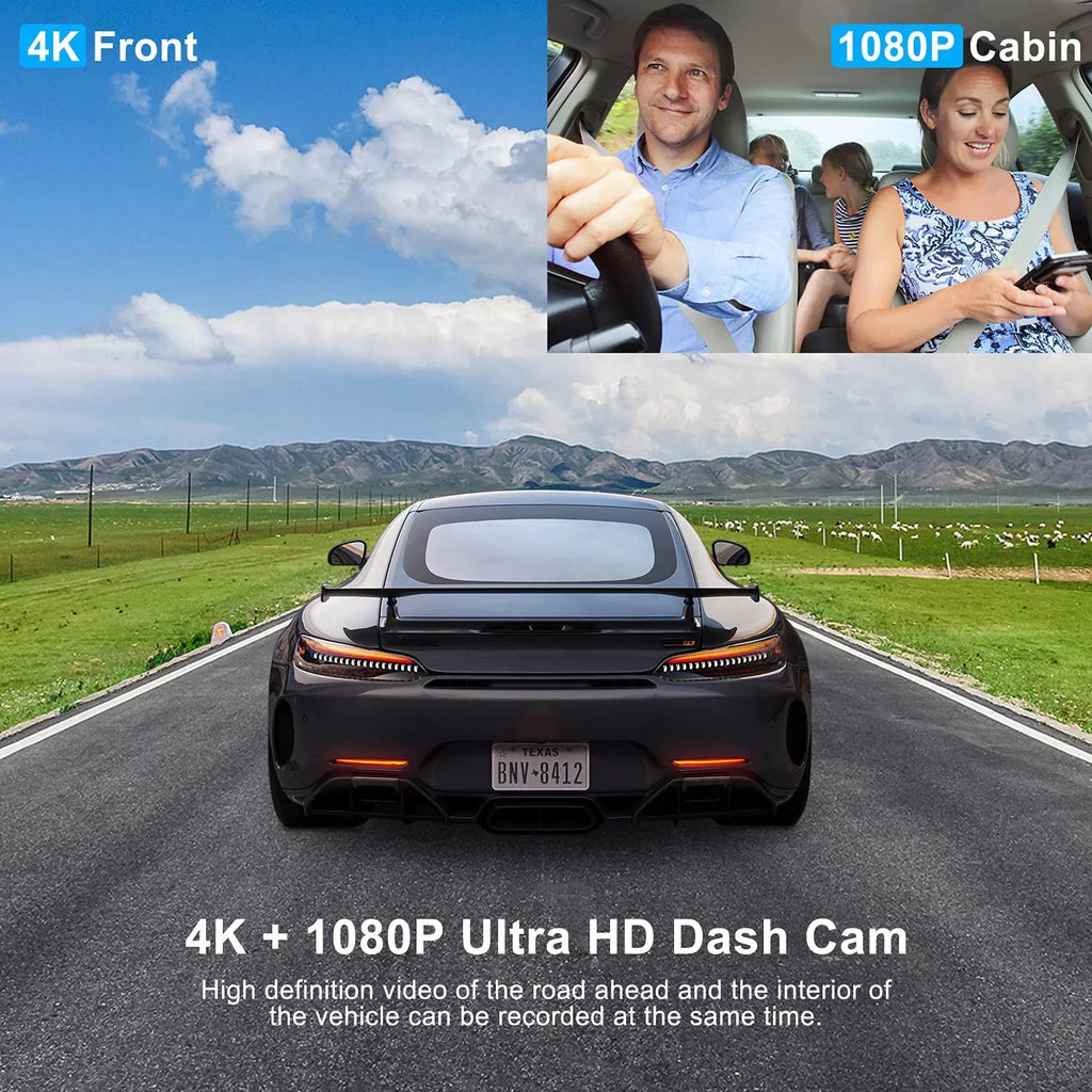 With Night Vision£¬GPS£¬Parking With Abask Inside 4K - Card Front 32GB Angle A8 Mode£¬G-Sensor£¬Loop 170¡ã/140¡ã - 1080P Recording£¬WDR cam Dashcam Dual and