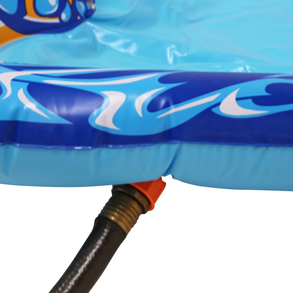Water Tag - Fun! Side-by-Side-by-Side Feet Triple 16 Racing Racing Banzai Slide