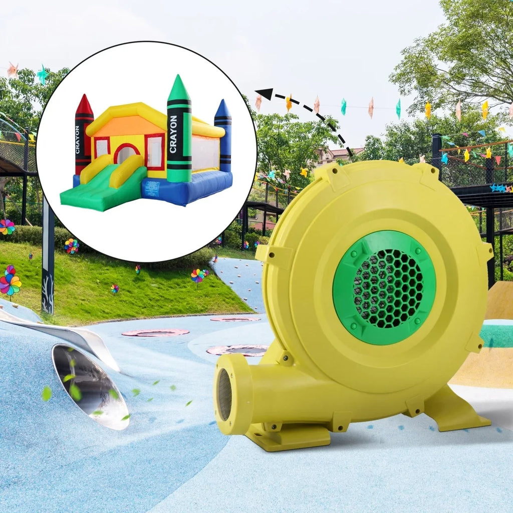 Portable Pump Slides, Inflatable for Green Fan Outdoor Blower, Yellow - Bounce and Air Castle, Indoor Safe, Water