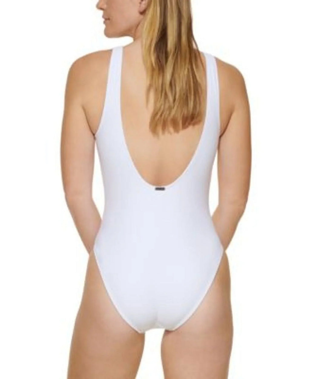 Swimsuit, Klein Deep US U-Back One-Piece Logo SOFT WHITE X-Large Calvin