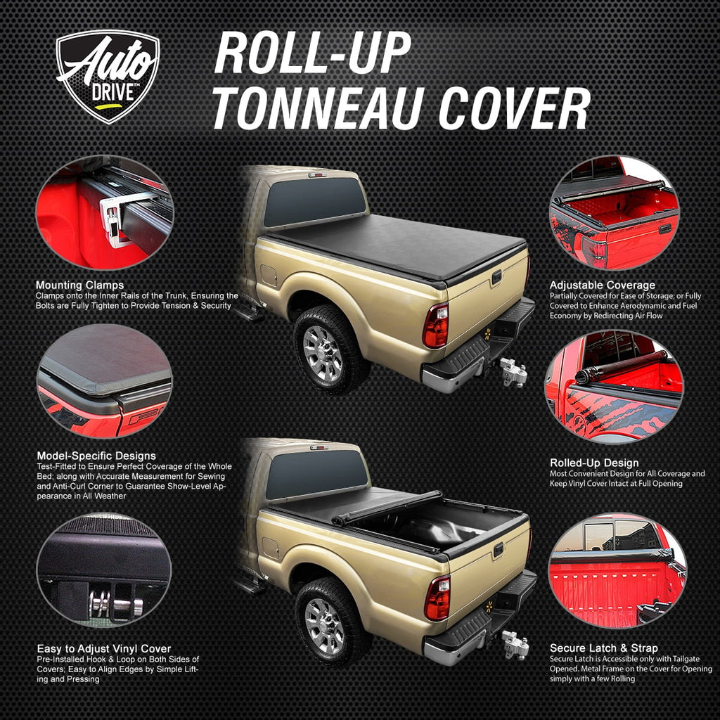 Bed Fits Cover Drive Tonneau Dodge Bed Truck Soft 6.5Ft 02-18 Ram Roll up Auto 1500