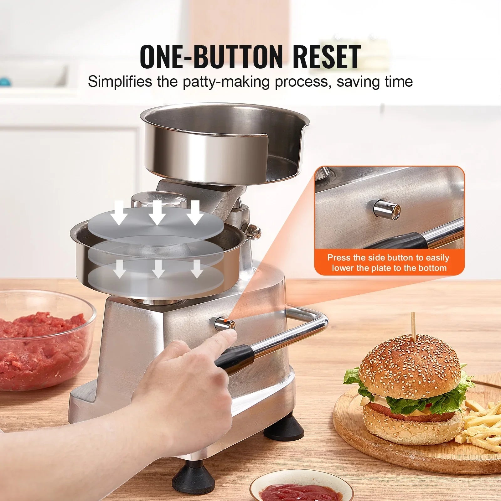 4"/5"/6" Patty Press Machine Commercial SKYSHALO Forming Burger Maker Hamburger