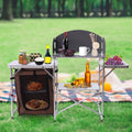 Portable Folding Table Brown Camping Barbecue Station Kitchen DENEST Cover Fabric Rack