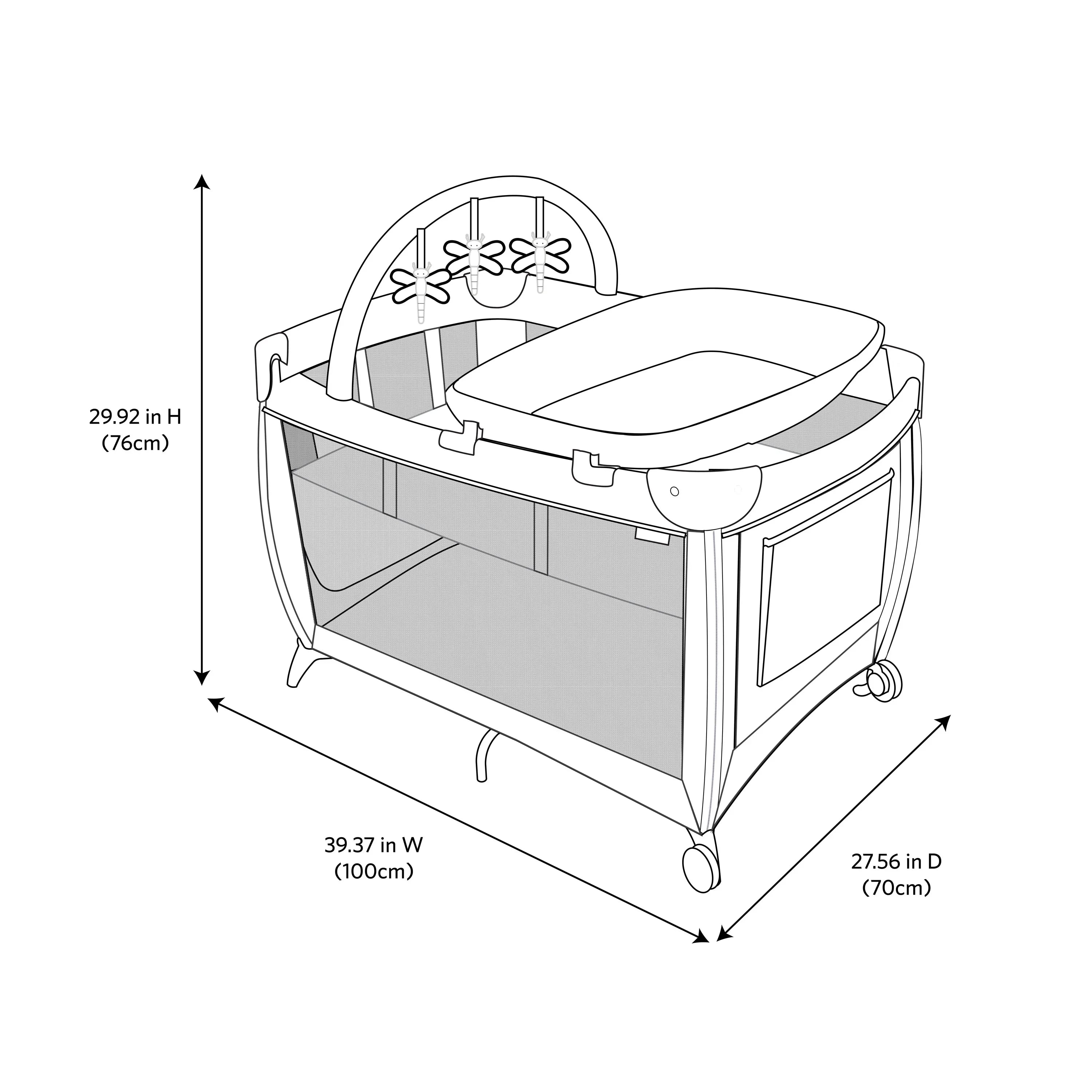 Play Castle Rocking Bassinet, Size Point with Full Yard Monbebe