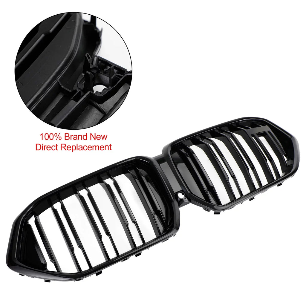 2020-2022 Black W/Camera Hole Front for BMW Grille M50i X6 Fit Grill G06 Bumper
