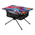 Compact Table Art Storage Bag Table with Picnic Abstract Camping for Fishing Table Paint Travel Folding Portable Outdoor Beach BBQ