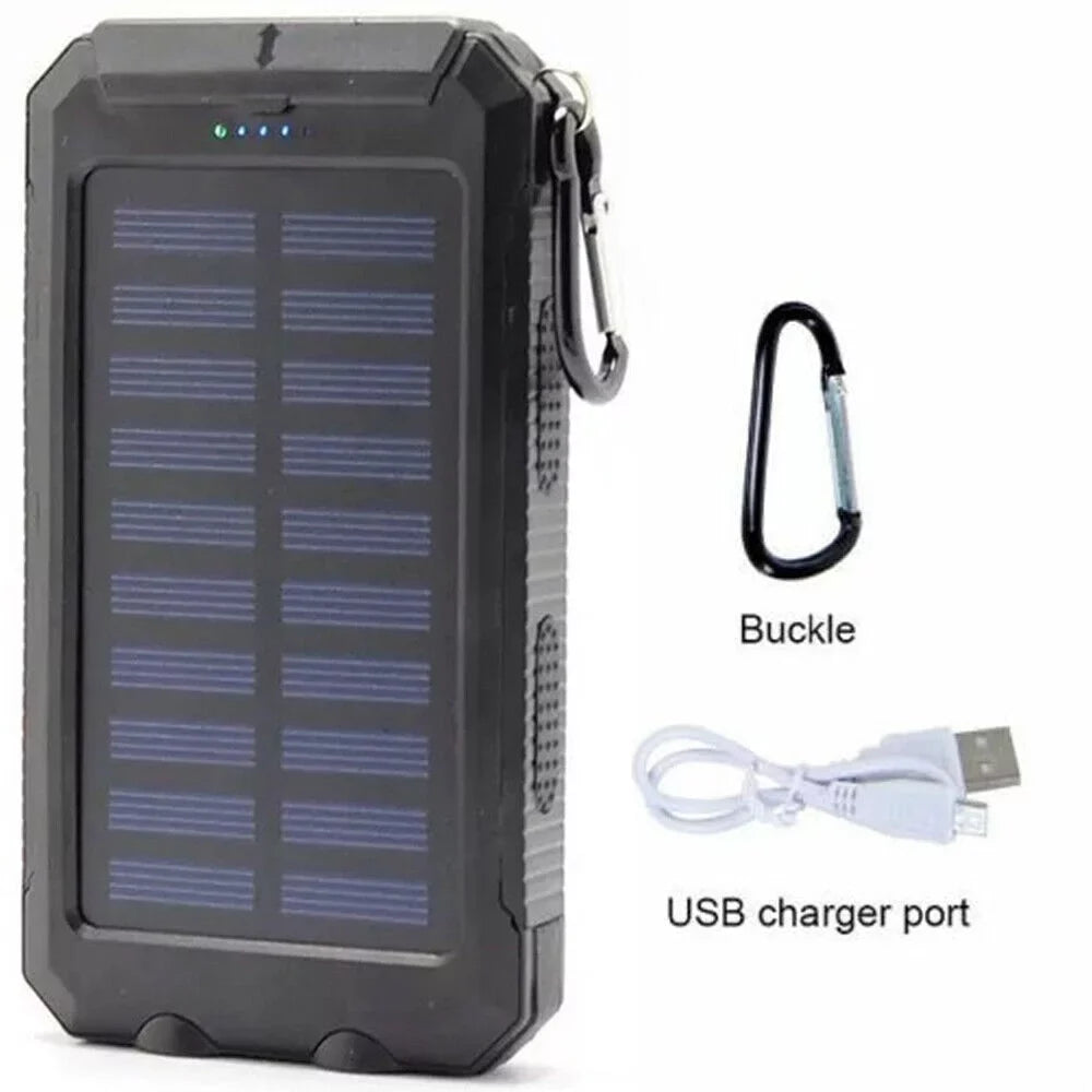 Charger Cell Solar USB Power Bank 10000000mAh Portable Phone, for Black. Super