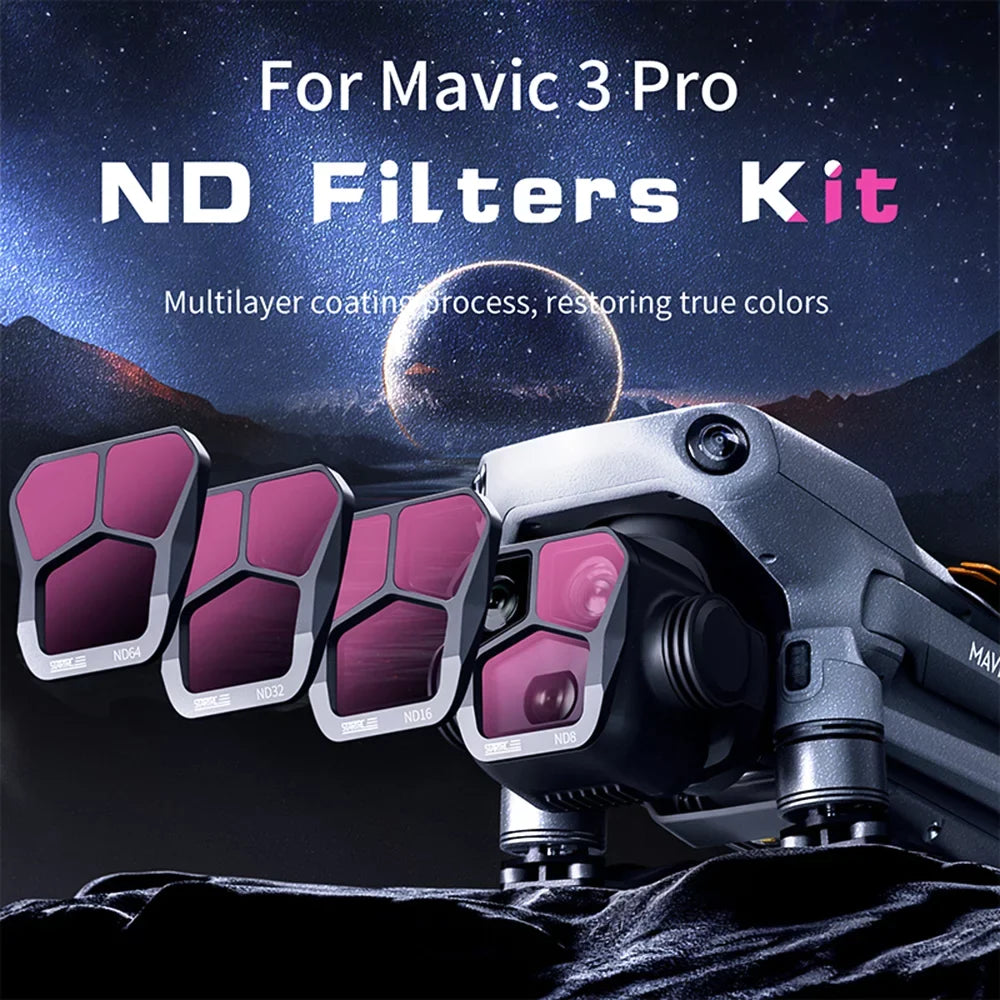 4-Pack Light ND8/16/32/64 Mavic Pro DJI Filter Lens Filter Dadypet Set - for 3