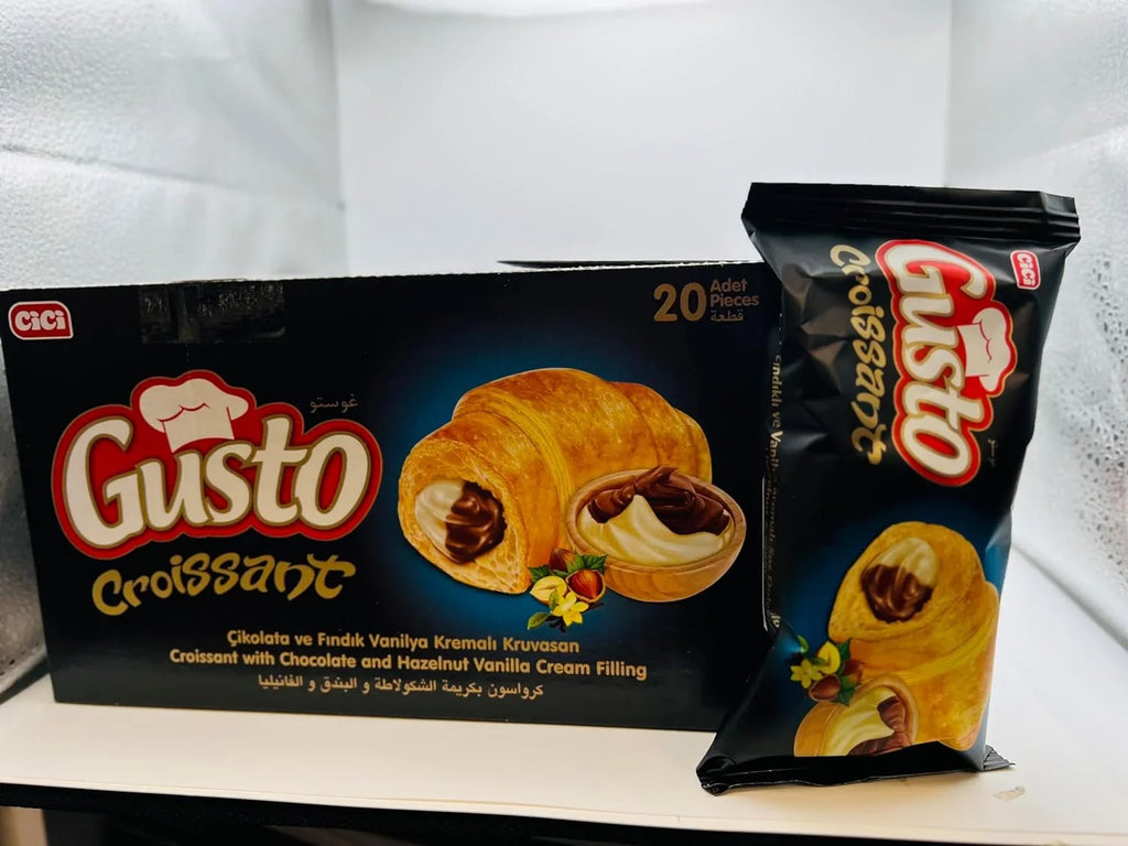 Go Cream Of 20) (Pack Individually On Wrapped Croissant Vanilla The Gusto Hazelnut Pastry, Croissant With And Soft Chocolate Filling, Breakfast Snack