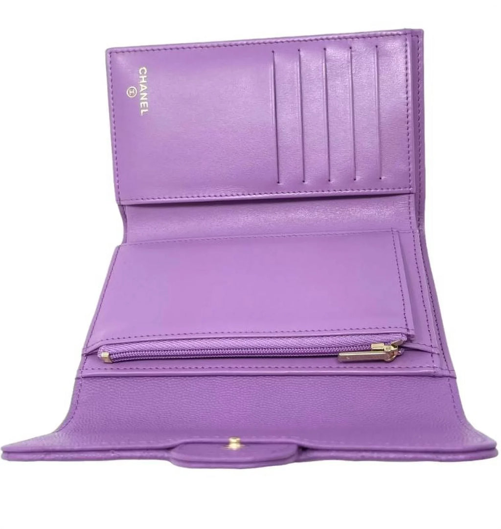 Purple Wallet NEW Bag Chanel Clutch Long Leather Quilted