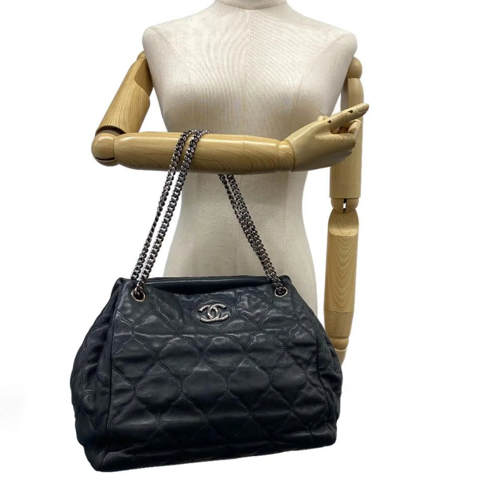 Shoulder Pre-Owned Bubble CHANEL Women's Quilt (Fair) Coco Mark Handbag Z0005974 Black Chain