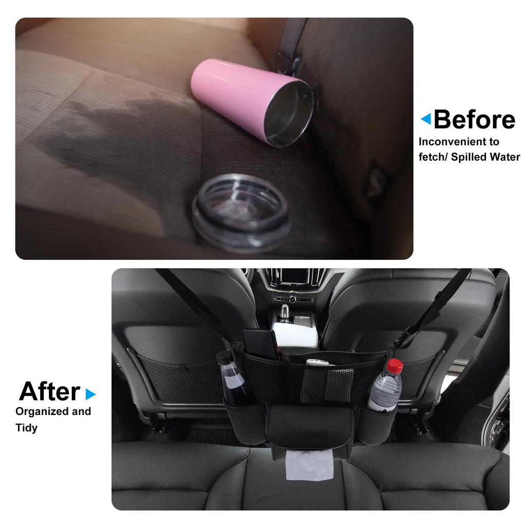 Car Multi for Storage Pockets Organizer Seat Black Capacity Large Car Purse Backseat 36x26c18cm