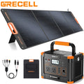 Panel Foldable RV Set Camping + 1000W GRECELL Kits Solar Station for Power 200W