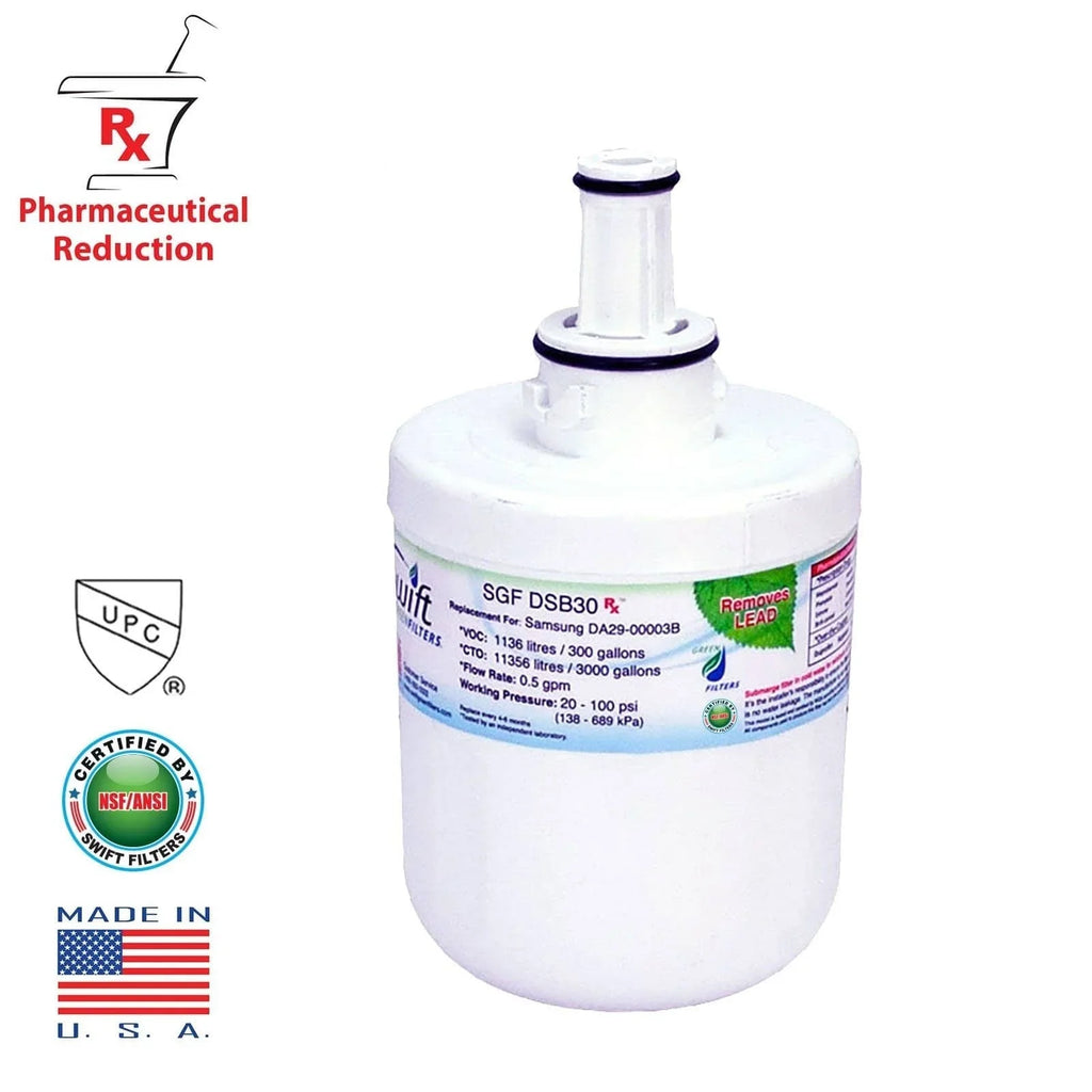 Rx Green Swift Filters(Pack SGF-DSB30 of for 3) DA2900003G Replacement Pharmaceutical Water Refrigerators Samsung Filters
