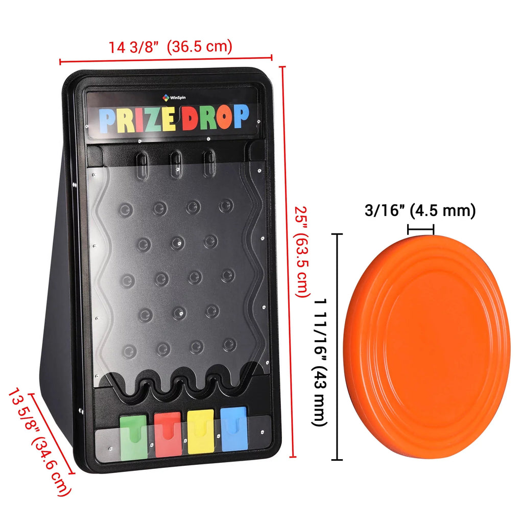 Drop Home Pucks Game Prize WinSpin Tradeshow w/20 Disk Drop 25" Board
