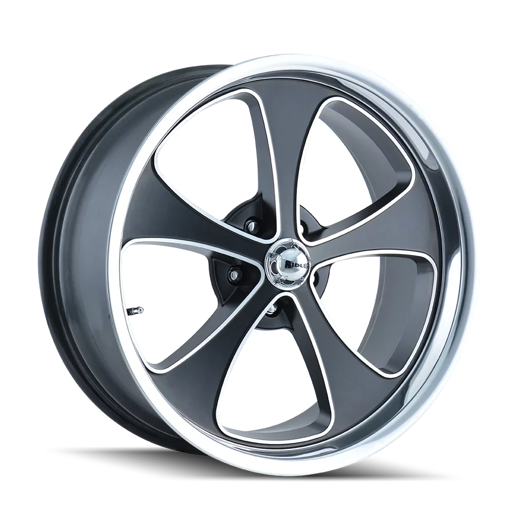 Lip 20X8.5 Face/Polished Black/Machined 645 Matte 0Et 83.82Cb Ridler 5X114.3