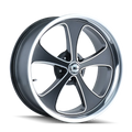 Lip 20X8.5 Face/Polished Black/Machined 645 Matte 0Et 83.82Cb Ridler 5X114.3