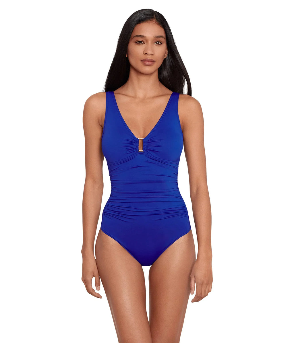 Beach Royal Ralph One-Piece Ring Club Solids Underwire Lauren Front 12 LAUREN