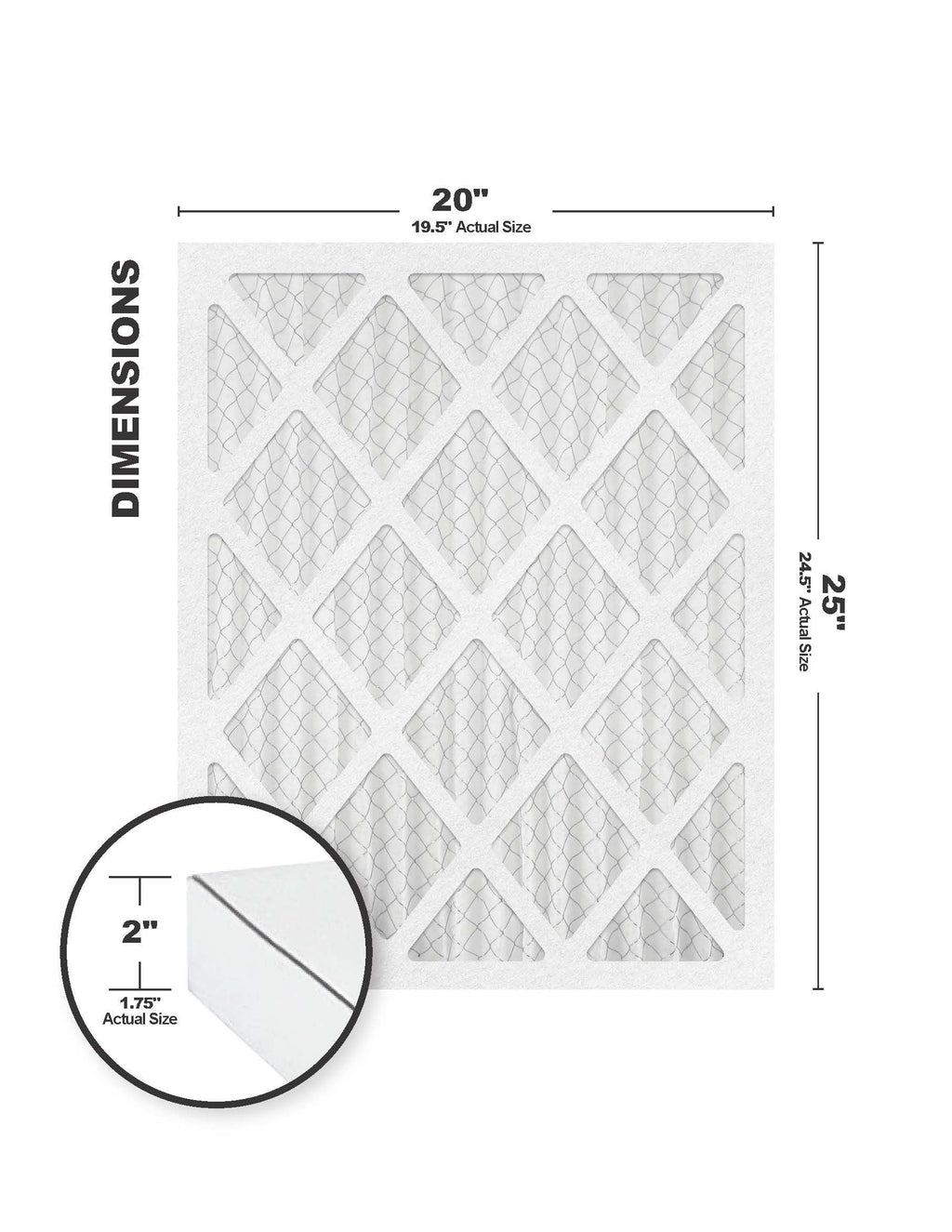 20x25x2 8 (4 Accumulair Pack) Filter Gold MERV Air