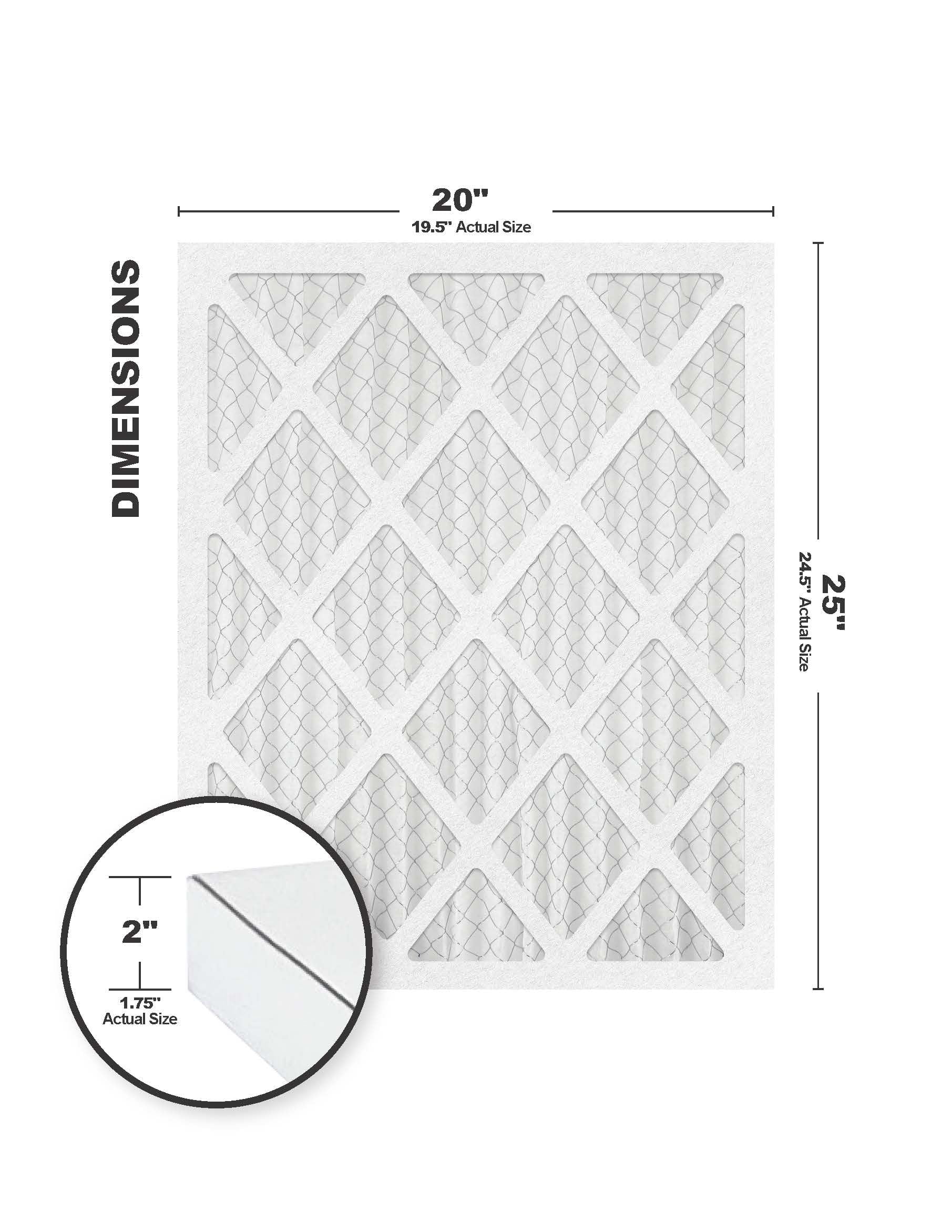 20x25x2 8 (4 Accumulair Pack) Filter Gold MERV Air