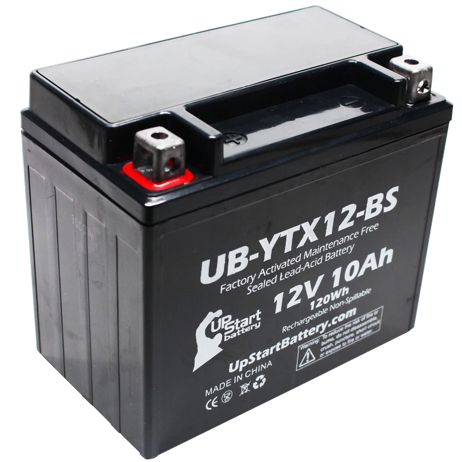 UB-YTX12-BS Motorcycle Battery - CC 1000 10Ah, UpStart Suzuki Factory Activated, GSX-R1000 Replacement 12V, Free, 2001 Maintenance Battery 2-Pack