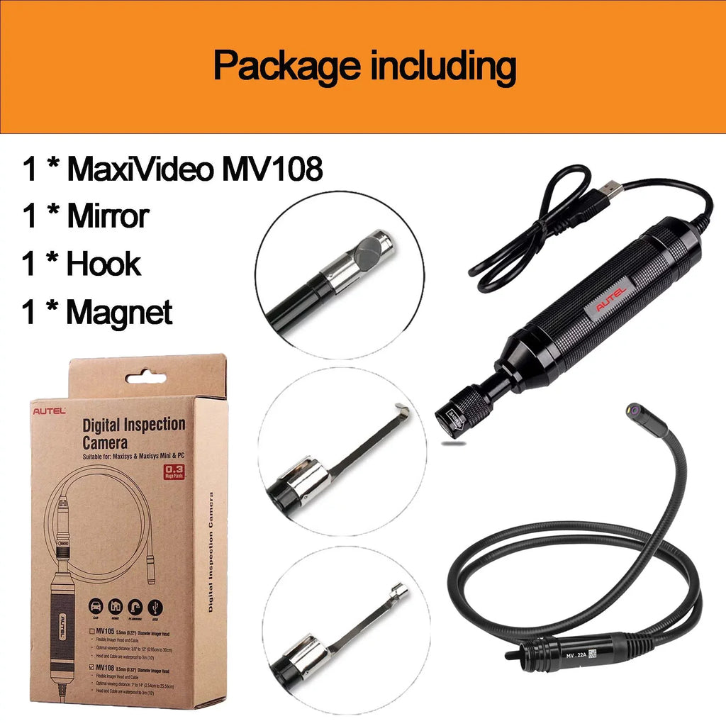 Imager PRO Digital with Scope MS906TS MS906 MS906 with PC Work MS909 MS906BT Inspection Ultra MS906S Autel MaxiVideo Camera MS Elite-MV108 Waterproof MS919 PRO-TS MS908P MV108 Head MX808 MS Video