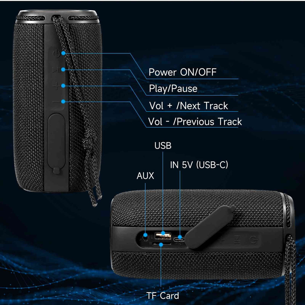 Speakers Speaker LG Wireless IPX5 Pairing, UrbanX Waterproof Punchy HD X808 with 360¡ã for One Bluetooth Portable Black G7 Surround - Bass, True Sound Speaker, BT5.3,