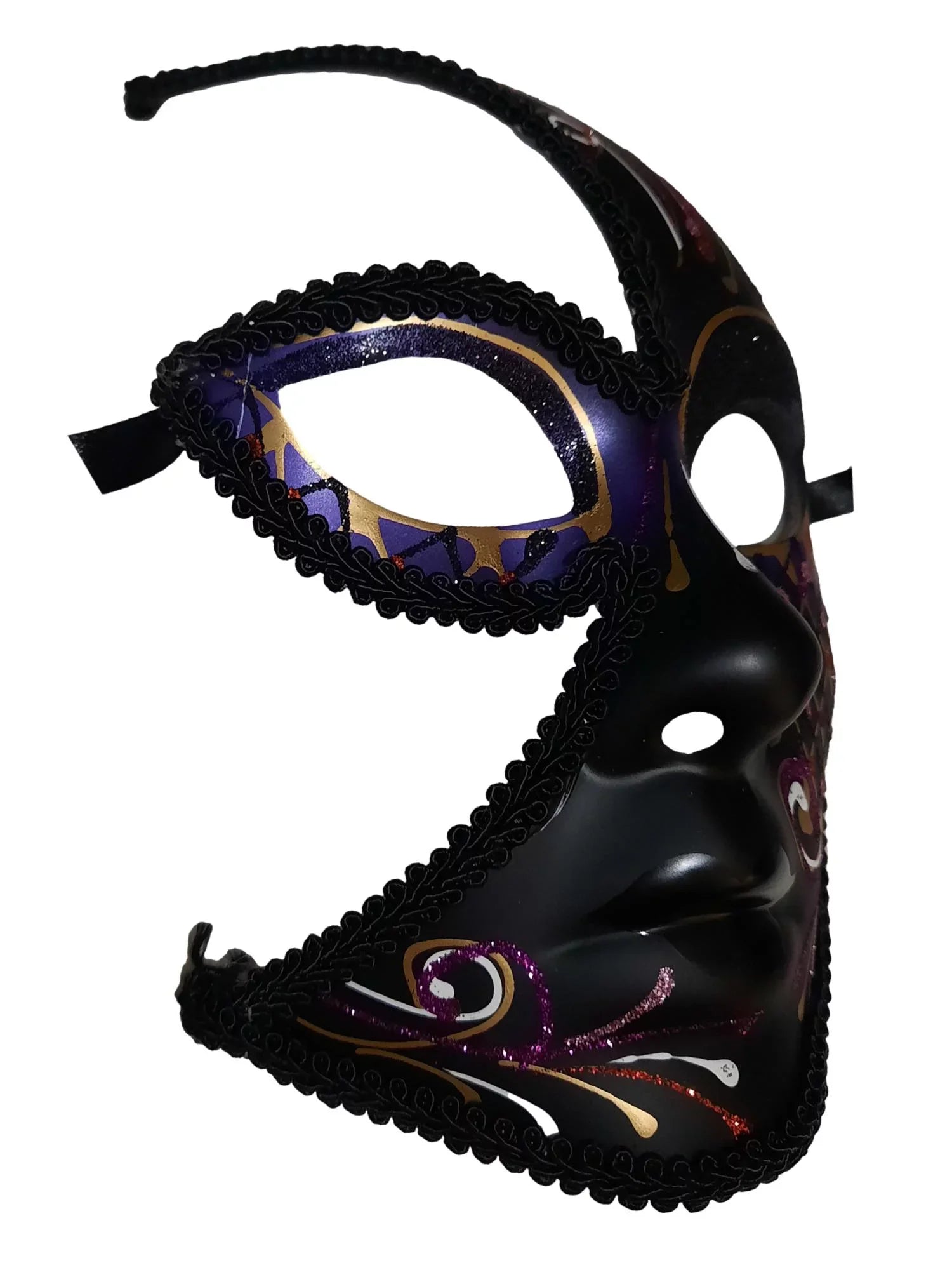 Red Mask Fancy Cut Out Black Full Masquerade